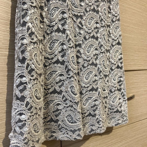 Be You beige short fitted dress with lace and back opening like new