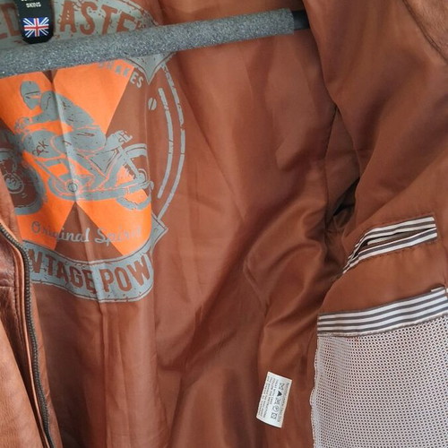 Leather jacket tabac Large like new, brown