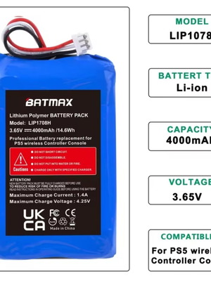 Batmax 4000mAh Battery for Sony PS5 DualSense Controller new