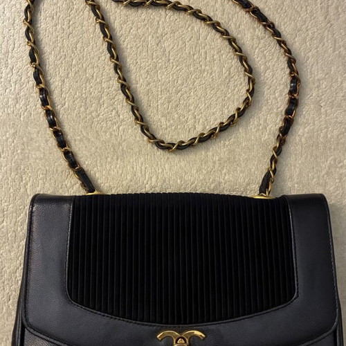 Mateus M leather crossbody bag, dark blue velvet-like fabric