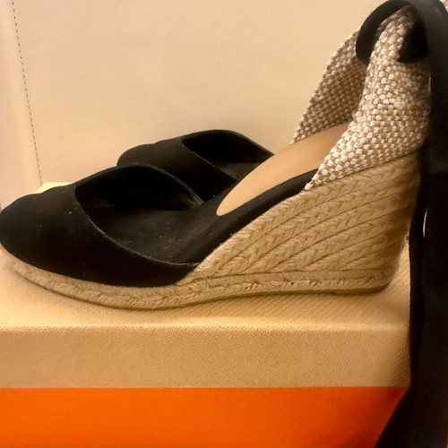 Castaner black and beige wedge sandals like new, size 40