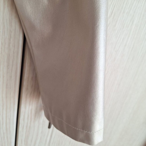 Miss Evita faux leather jacket size 10, gold beige