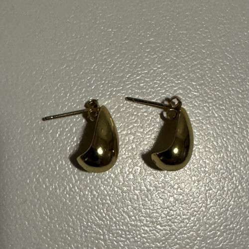 Silver gold-plated teardrop earrings new with glossy finish