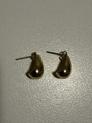 Silver gold-plated teardrop earrings new with glossy finish