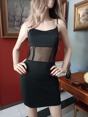 Shein black dress with transparency new, size M