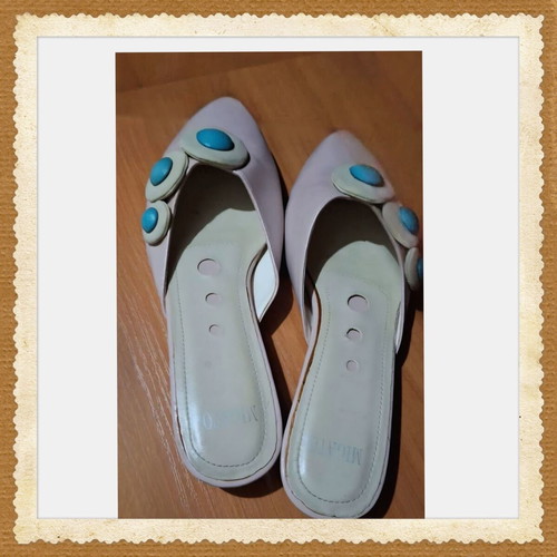 Migato mules kitten heels like new, size 36, pink and turquoise