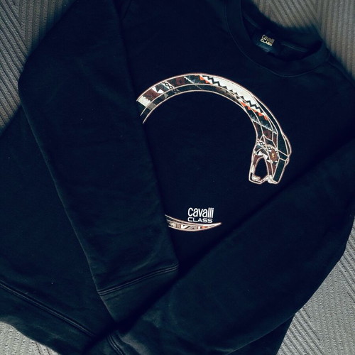 Roberto Cavalli sweatshirt men's size M used, black, unisex
