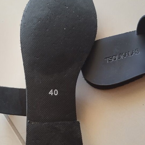 Tsoukalas Shoes leather slippers worn once, size 40, black