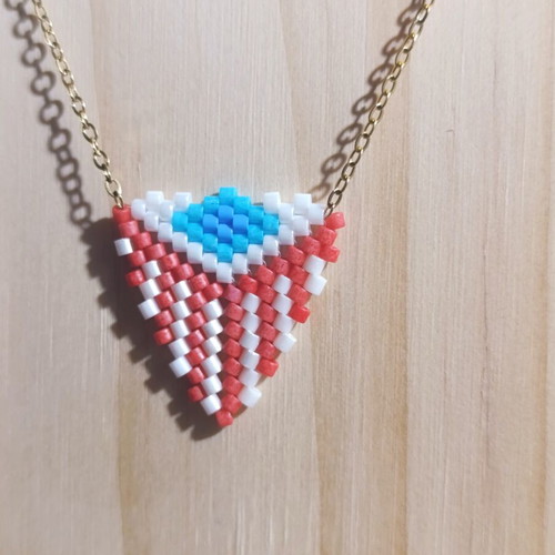 Handmade necklace with miyuki beads and stainless steel chain