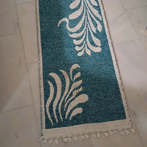 Handmade woven rug like new, cotton, 1.38x55 cm