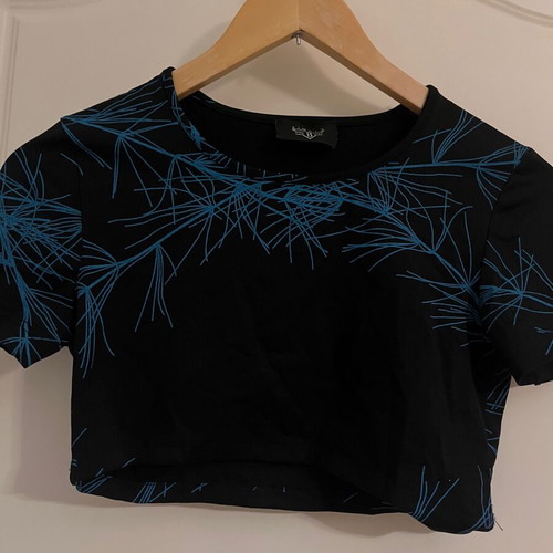 Sure crop top new with details, size XS, black and blue