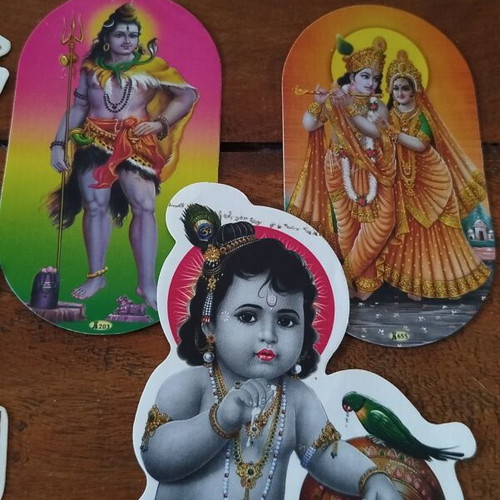 Indian stickers pack of 10 with Hindu deities double-sided