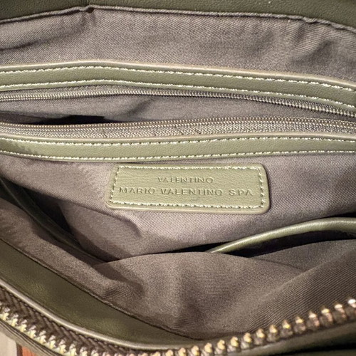 Valentino crossbody bag used, green, slightly faded corners