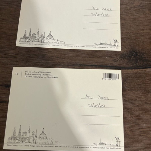 Postcards from Copenhagen Denmark like new, set of 2