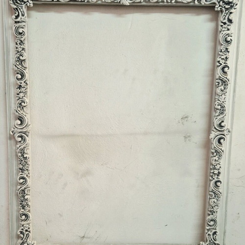 Wooden frame with carved vintage decoration used