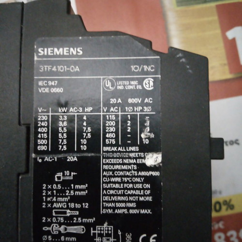 Siemens motor relays and switches used, functional