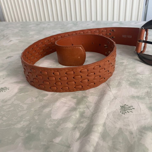 Brown women's belt synthetic leather used