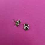 Dollar earrings hypoallergenic steel with diamond simulants like new