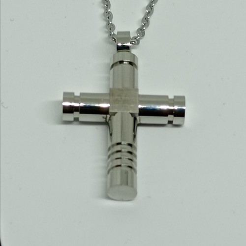 Men's Stainless Steel Cross Pendant with Chain, new, industrial design