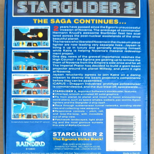 Starglider 2 Amiga game by Argonaut Software like new, complete in box