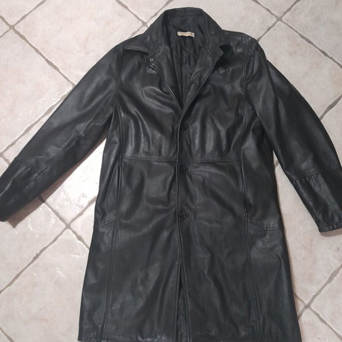 Leather men's trench coat Pelle su Pelle by I Matti XL like new, black