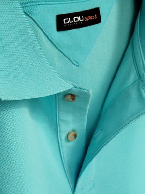 Clou men's polo shirt, turquoise, size XL
