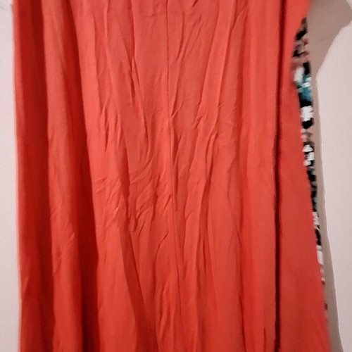 Dress salmon with flowers new, elastic, size L