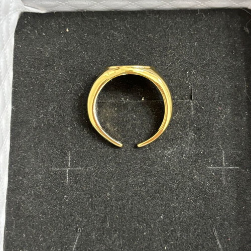 Metal Yin Yang ring with enamel 24mm new, gold color
