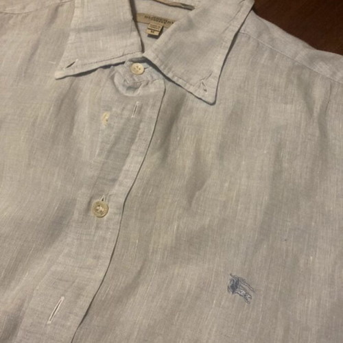 Burberry London men's linen shirt medium used, light blue