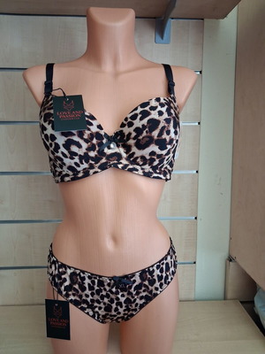 Leopard Lingerie Set padded bra and slip new