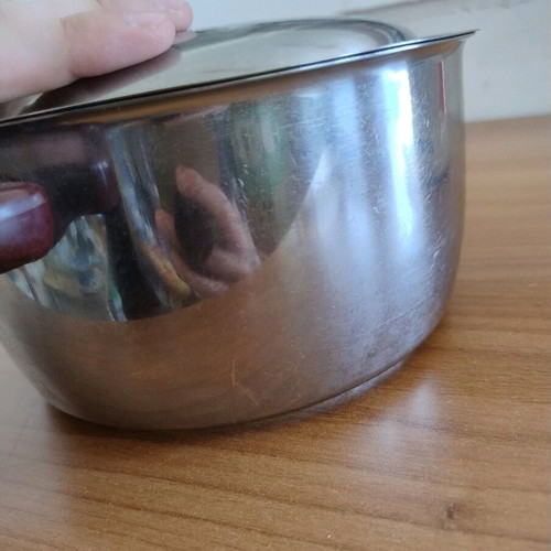 Sitram pot used, missing lid handle, diameter 21 cm, height 10 cm