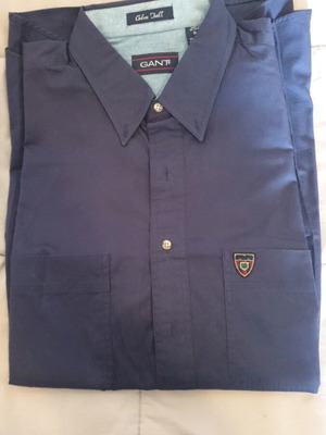 Gant Men's Shirt New, Blue, Size XL, Short Sleeve