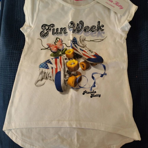 T shirt Piccola Ketty Fun Week multicolor new, for 4 years old