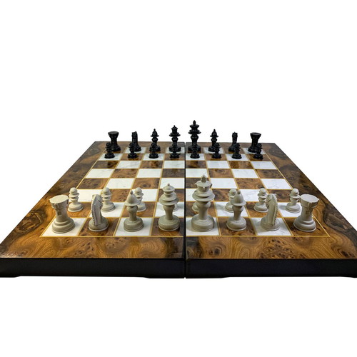 Backgammon chess checkers set 3in1 new, wood, 48x48 cm