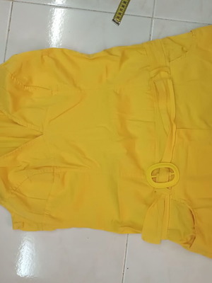 Summer dress yellow sleeveless mini used, small/medium