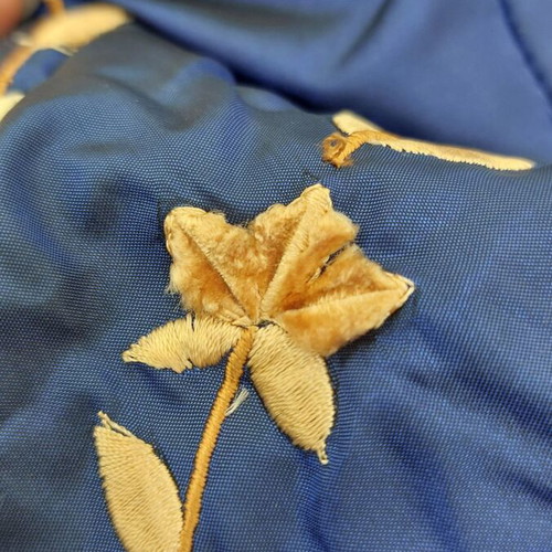 Double quilt set with pillowcases new, blue details
