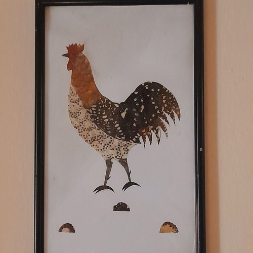 African art painting made with butterfly feathers like new