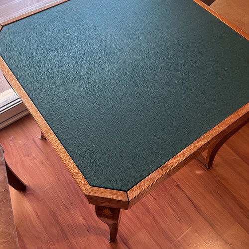 Handmade vintage marquetry coffee table