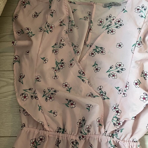 Women's jumpsuit like new, pink floral, size S/M