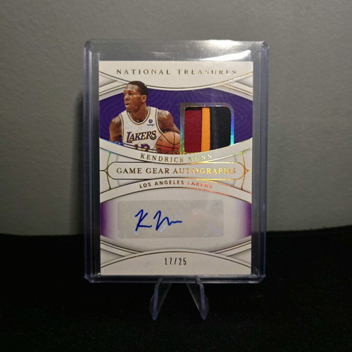 Kendrick Nunn Game-worn Patch Auto /25 Panini National Treasures 2021-22 LA Lakers