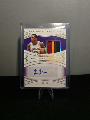 Kendrick Nunn Game-worn Patch Auto /25 Panini National Treasures 2021-22 LA Lakers