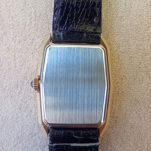 Technos Tank Swiss mechanical wristwatch, gold plated