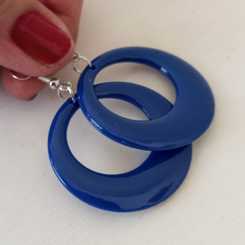 Blue Hanging Earrings New, Lightweight Eco Acrylic Resin