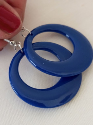 Blue Hanging Earrings New, Lightweight Eco Acrylic Resin