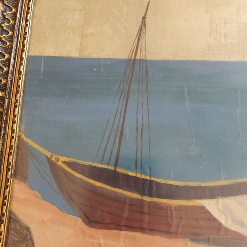 Silk paintings used, set of 2, sizes 42x48 and 49x55 cm