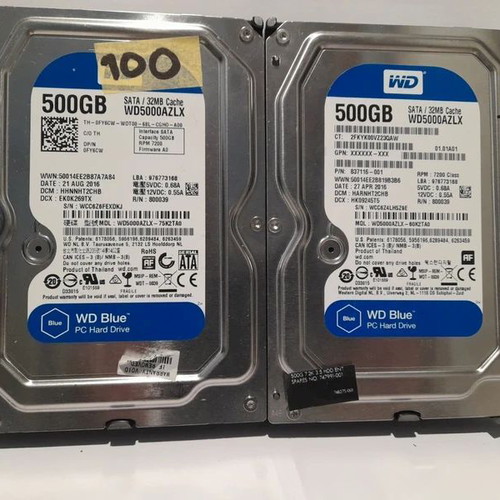WD Blue 500GB 3.5" HDD, pack of 2, 32MB cache, desktop hard drives