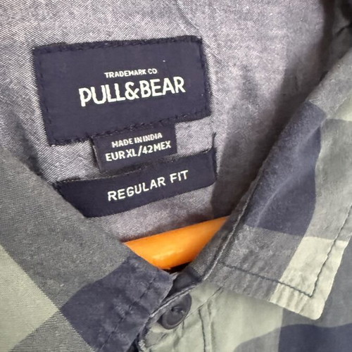 Pull & Bear Shirt XL used, cotton blue green regular fit