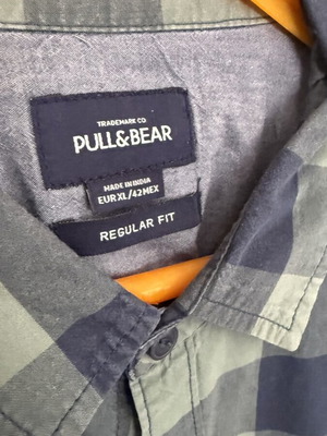 Pull & Bear Shirt XL used, cotton blue green regular fit