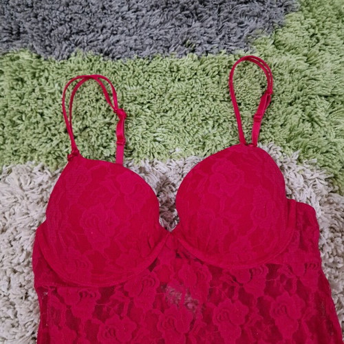 H&M red lace push up negligee, like new, size S