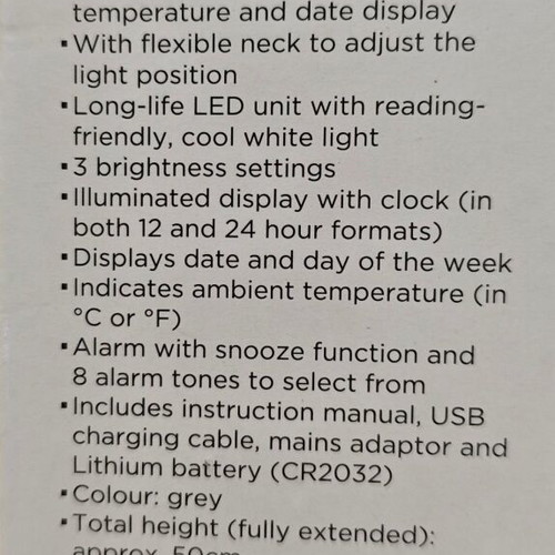 Livarno Home LED desk lamp new with alarm, calendar, thermometer